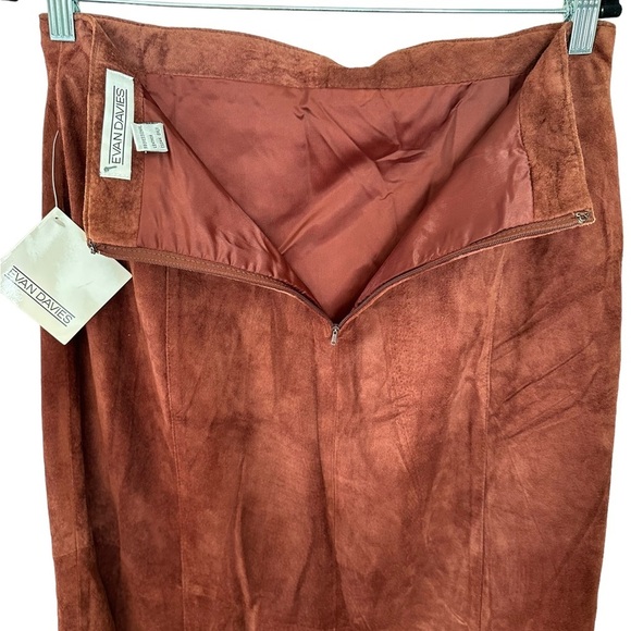 Evan Davies Womens Dark‎ Brown Suede Leather Maxi Skirt With Front Split Size 14 - Picture 5 of 13